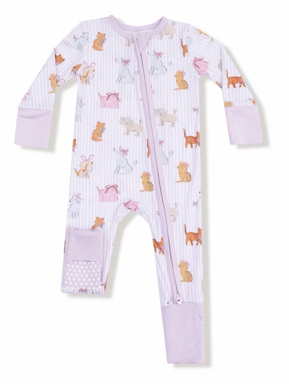 ANGEL DEAR *Like New* Fancy Pets Bamboo Convertible Romper - 6-12M